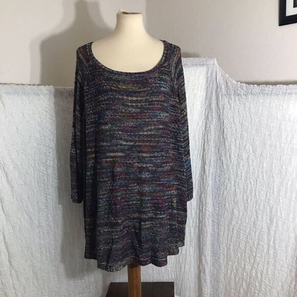 Avenue Multi-Colored Sweater Top Size 26/28 - Picture 1 of 9